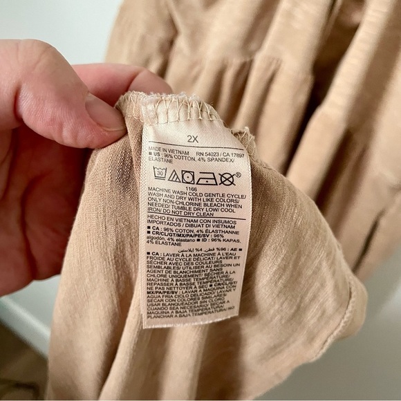 Old Navy Tiered Slub-Knit Midi Cami Swing Dress Beige - Picture 10 of 11